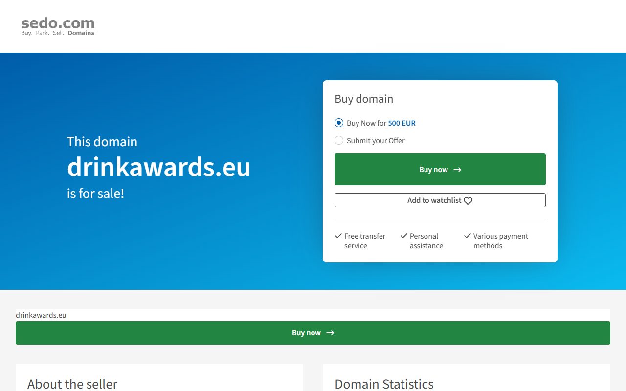 Drink Awards Portal website screenshot