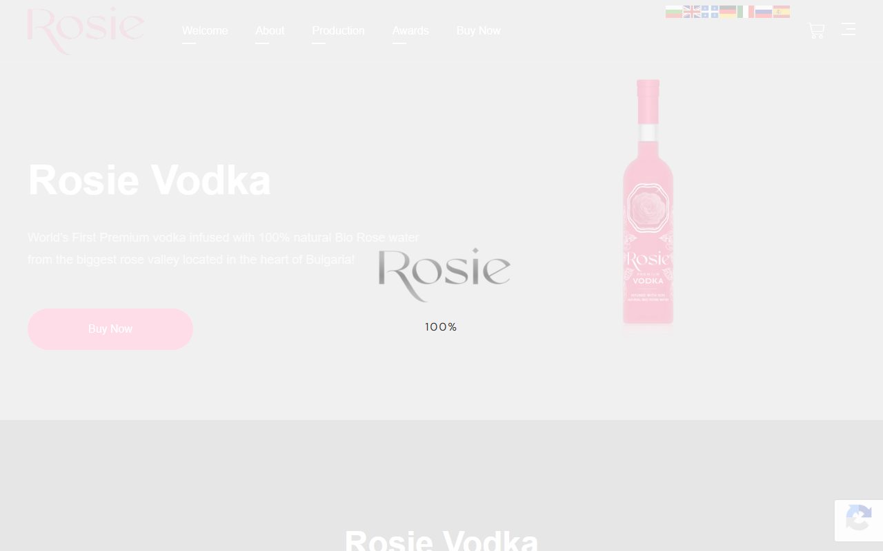 Rosie Vodka Shop website screenshot